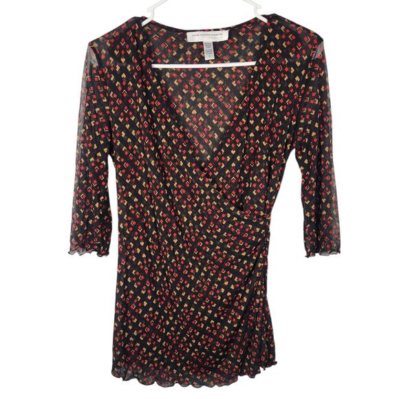 Diane Von Furstenberg Maternity Silk Top M Retro Designer - Picture 1 of 7
